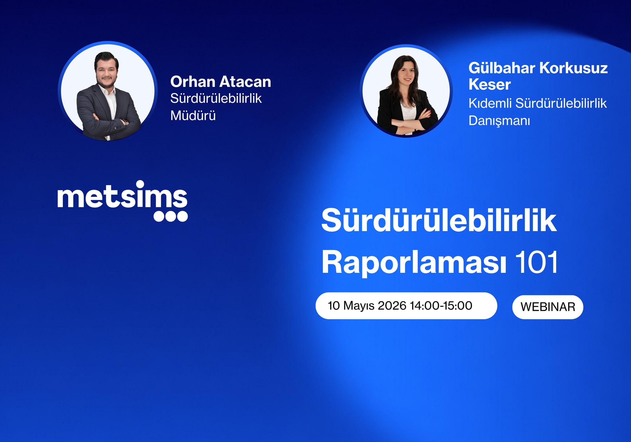 Webinar poster for "Sustainability Reporting 101", a session held in Turkish on 10 May 2026