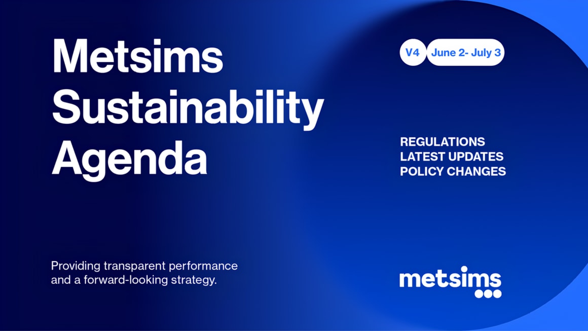 Metsims Sustainability Agenda banner for the 2 June to 3 July 2026 issue