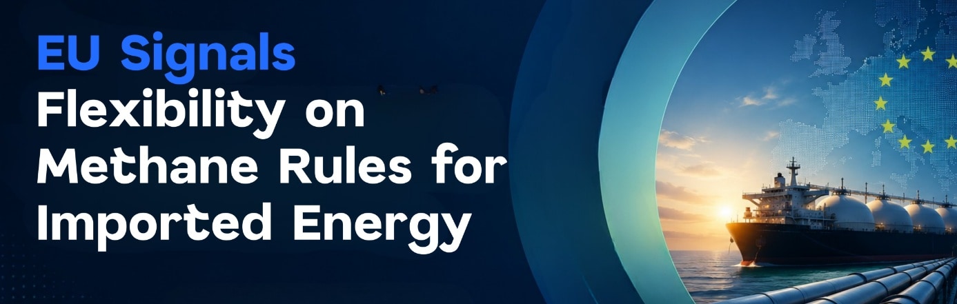 Metsims Sustainability Agenda card for "EU Signals Flexibility on Methane Rules for Imported Energy"