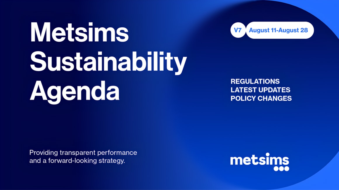 Metsims Sustainability Agenda banner for the 11 August to 28 August 2026 issue